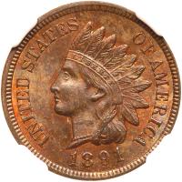 1891 Indian Head 1C NGC MS64 RB