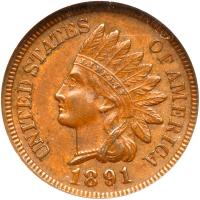 1891 Indian Head 1C PCI EF45