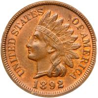 1892 Indian Head 1C PCI AU55