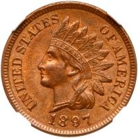 1897 Indian Head 1C NGC MS64 BR