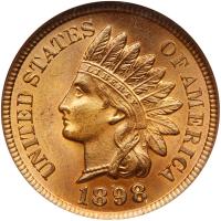 1898 Indian Head 1C ANACS MS63 RD