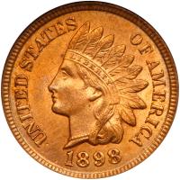 1898 Indian Head 1C ANACS MS63 RB