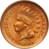 1899 Indian Head 1C MS65 RB