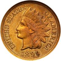 1899 Indian Head 1C ANACS MS62 BR