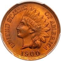 1900 Indian Head 1C PCGS MS65 RB