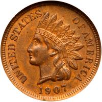 1907 Indian Head 1C ANACS MS60 BR