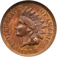 1908 Indian Head 1C ANACS MS64 RB