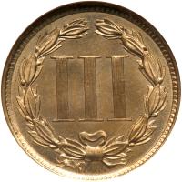 1881 Nickel 3C NGC MS63 - 2