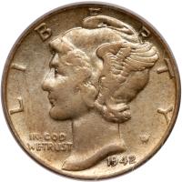 1942/1-D Mercury 10C PCGS EF45