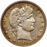 1906-D Barber 25C PCGS AU50