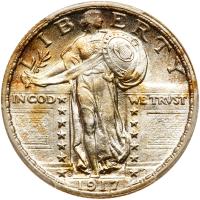 1917-S Liberty Standing 25C. Type 2 PCGS MS64