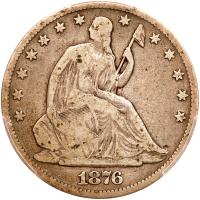 1876-CC Liberty Seated 50C PCGS VG10