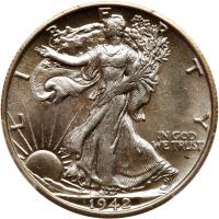 1942-S Liberty Walking 50C PCGS MS65