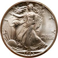 1945 Liberty Walking 50C PCGS MS66