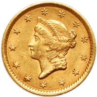 1852 $1 Gold Liberty About EF