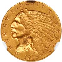 1915 $2.50 Indian NGC AU55