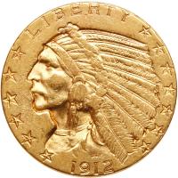 1912 $5 Indian EF40