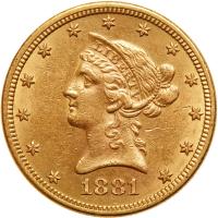 1881 $10 Liberty EF40