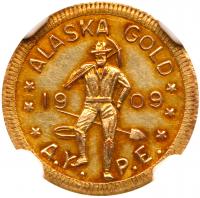 1909 Alaska-Yukon-Pacific Exposition Gold 1 DWT. HK-360 NGC Unc