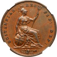 Great Britain. Penny, 1858 NGC AU58 BR - 2