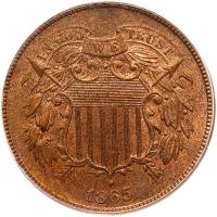 1865 2C PCGS MS65 RB