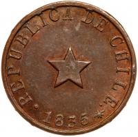 Chile. Â½ Centavo, 1835 NGC MS62 BR