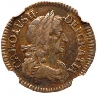 Great Britain. 3 Pence, 1679 NGC EF45