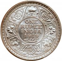 India-British. Rupee, 1919 (C) PCGS MS63 - 2