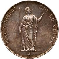 Italian States: Lombardy. 5 Lire, 1848-M EF Details