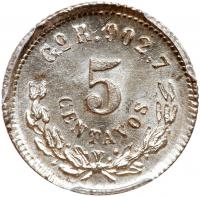 Mexico. 5 Centavos, 1890-Go R PCGS MS64 - 2