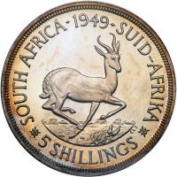 South Africa. 5 Shillings, 1949 PCGS Proof 64 - 2