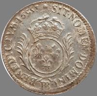 France. Â½ Ecu de Strasbourg aux palmes, 1695-BB EF - 2