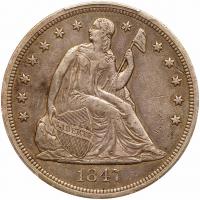 1847 Liberty Seated $1 PCGS EF45