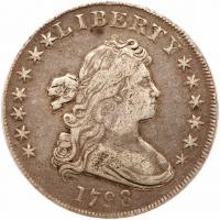 1798 Bust $1. Heraldic Eagle, Close Date PCGS VF25