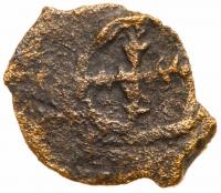 Judea. Herodian Dynasty. Herod the Great. 37-4 BCE. AE Half-Prutah (0.7 g) Fine - 2