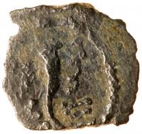 Judea. Herodian Dynasty. Herod I the Great, ca. 37 BCE. AE Half-Prutah (1.29g) F