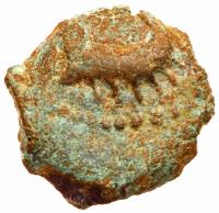 Judea. Herodian Dynasty. Herod I the Great, 37-4 BCE. AE Half-prutah (1.08 g) VF - 2