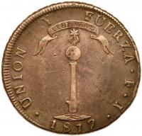 Chile. Peso, 1817-FJ (Santiago) VF - 2