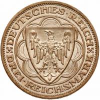 Germany. 3 Reichsmarks, 1927-A Unc - 2