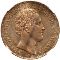 German States: Saxony. Taler, 1854-F NGC MS64