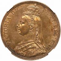 Great Britain. Crown, 1887 NGC MS63