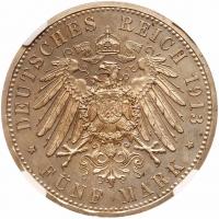 German States: Prussia. Proof 5 Marks, 1913-A NGC Proof 63 - 2