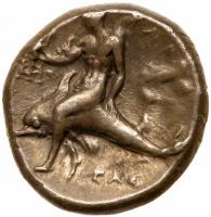 Calabria. Tarentum, ca. 302-280 BC. Silver Didrachm (stater), (7.60 g) VF - 2