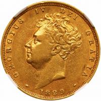 Great Britain. Sovereign, 1829 NGC EF45