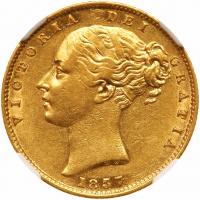 Great Britain. Sovereign, 1857 NGC AU55