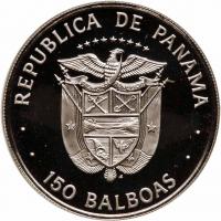 Panama. Platinum 150 Balboas, 1976 Choice Brilliant Proof