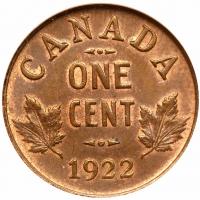 Canada. Cent, 1922 NGC MS64 BR - 2