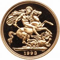 Great Britain. Sovereign, 1993 Choice Brilliant Proof - 2