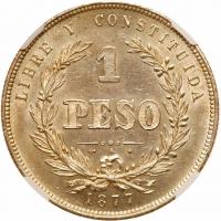 Uruguay. Peso, 1877-A NGC MS63 - 2