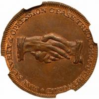 Great Britain. Middlesex. Conder Halfpenny, ND NGC MS63 BR - 2